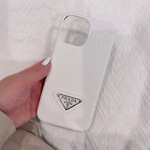 Prada design iphone13 pro Max phone case crocodile skin leather